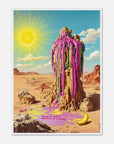 A framed modern Surrealist art print based on Salvador Dali