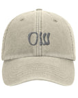 Beige cap with a logo on a white background