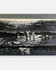 Black and white abstract art print of water reflections
