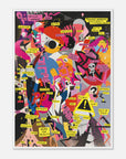 Wall art Guernica modernisation with bright colors and collage styles, Picasso style art
