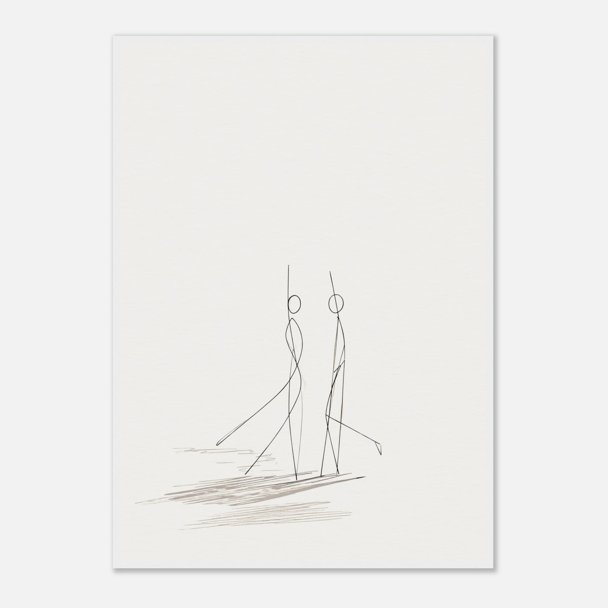 Abstract line art of two figures on a white background, wedding gift